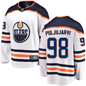 Herren Edmonton Oilers Eishockey Trikot Jesse Puljujarvi #98 Breakaway Weiß Fanatics Branded Auswärts